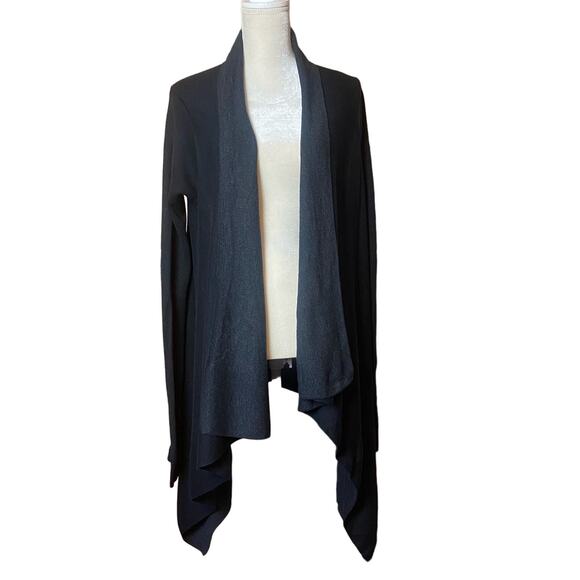 Lululemon Athletica Black Cashmere Cotton Blend Cascade Cardigan Sweater Size 10 - Picture 1 of 9